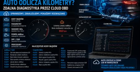 Zdalna diagnostyka AdBlue SCR NOx i błędów P20EE P204F P20E8 P2201 przez Cloud OBD